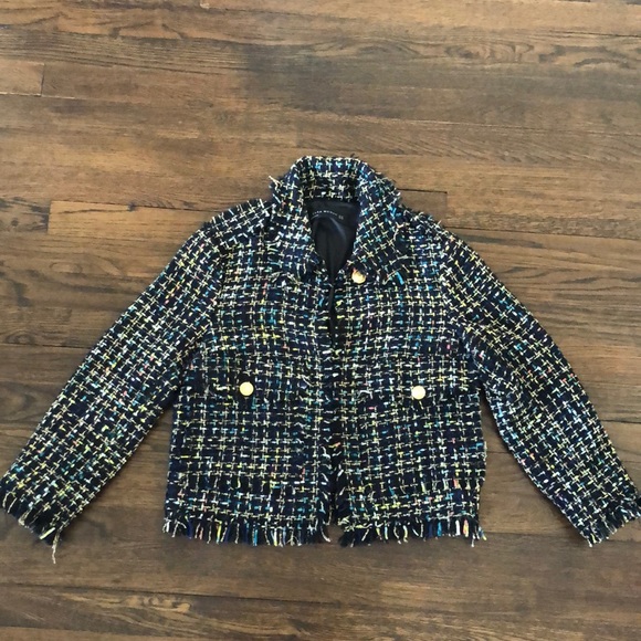 Zara Ribbon and Gold Thread Short Jacket w/Fringe - Picture 1 of 5